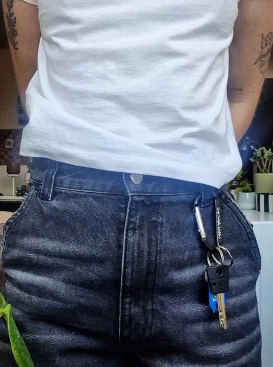 Carabiner (zwart) - 'Live, Laugh, Lesbian'